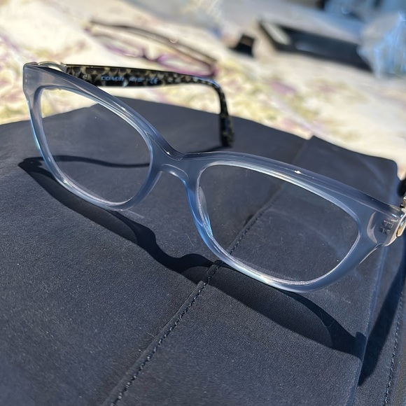 Coach Accessories - Coach Light Blue Crystal Cat-Eye Glasses with Tortoiseshell Temples